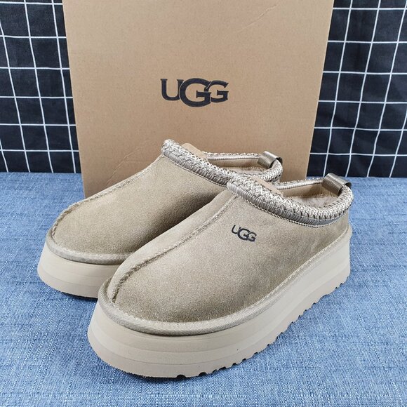UGG Tazz Mustard Seed Suede Platform Clog - Picture 1 of 6